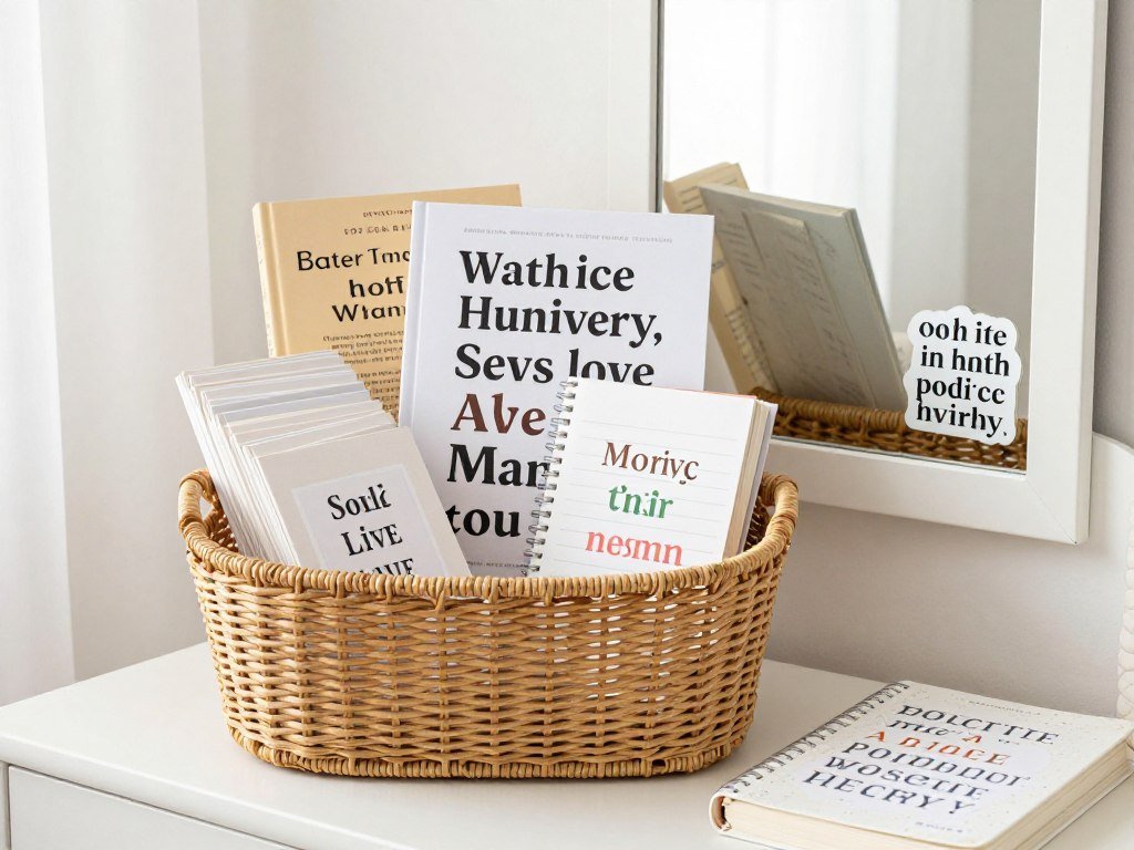 Affirmation gift basket with positive message items