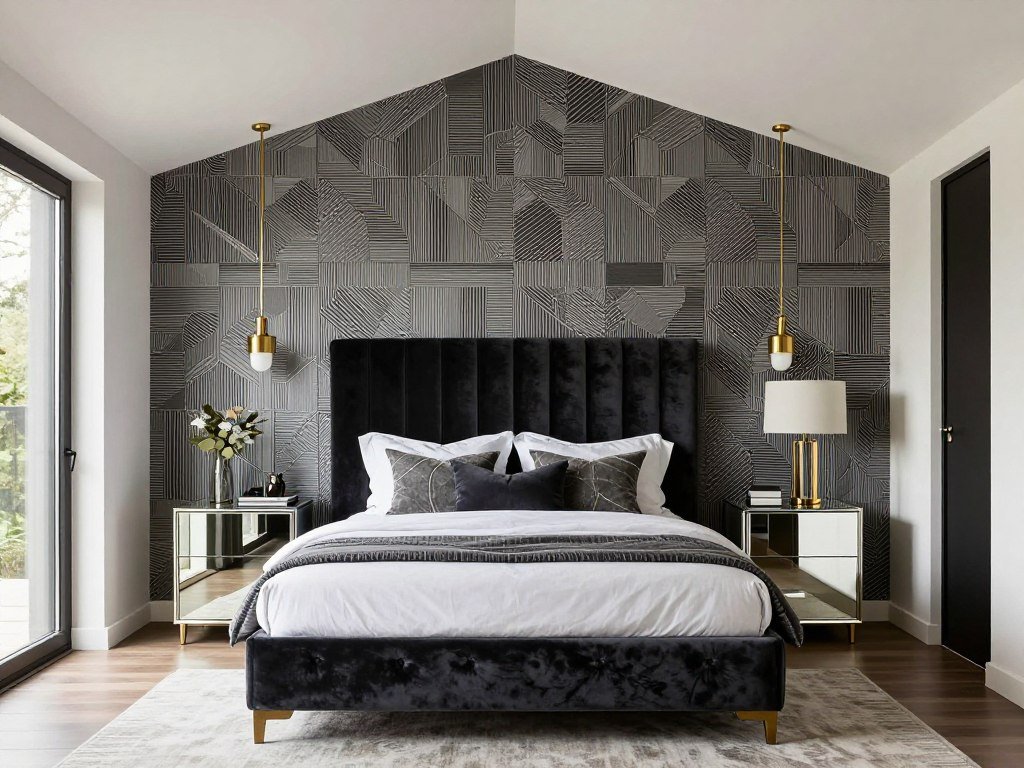 Art deco bedroom in shed house