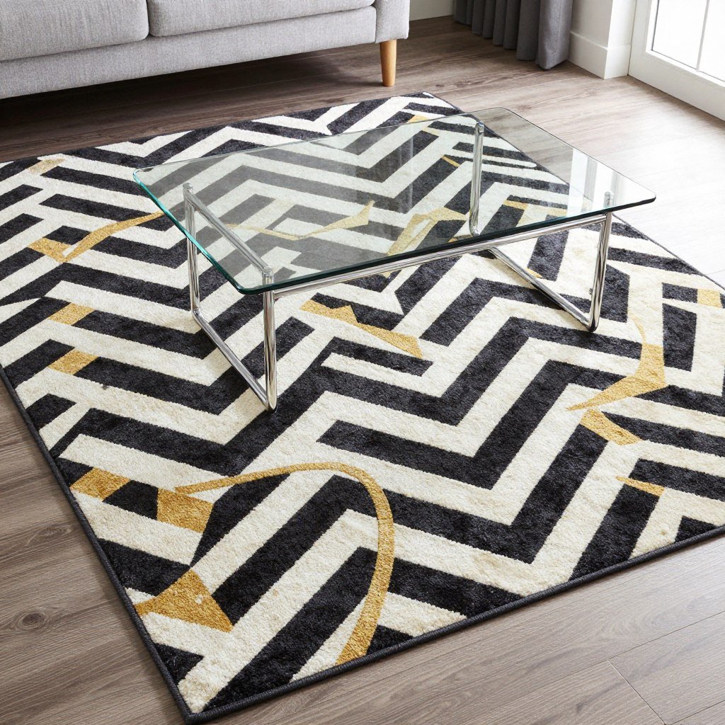 Art deco geometric patterns in tiny home