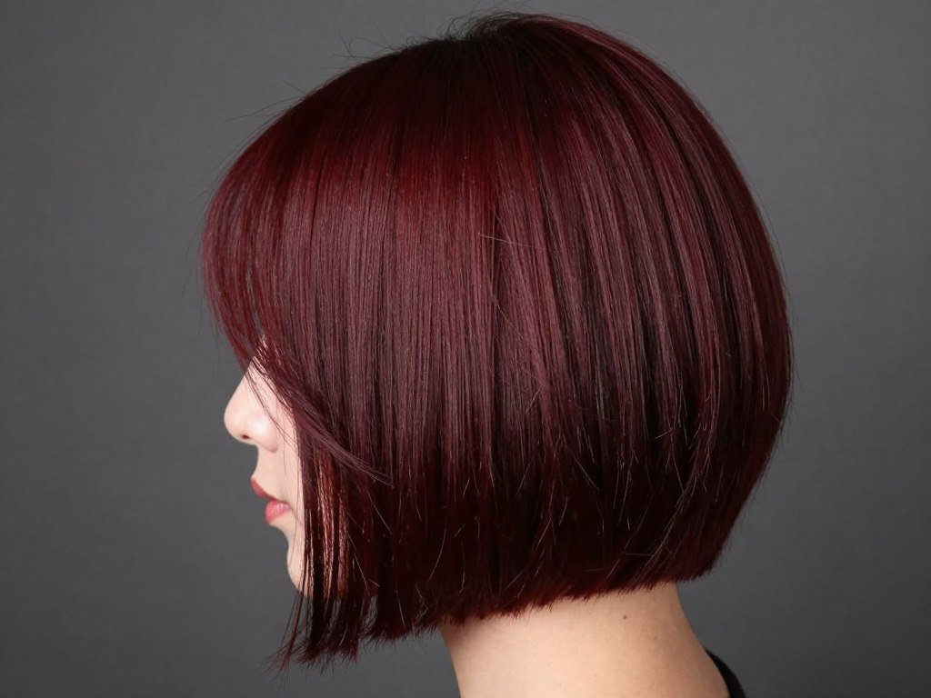 Asymmetrical bob haircut with angled sides