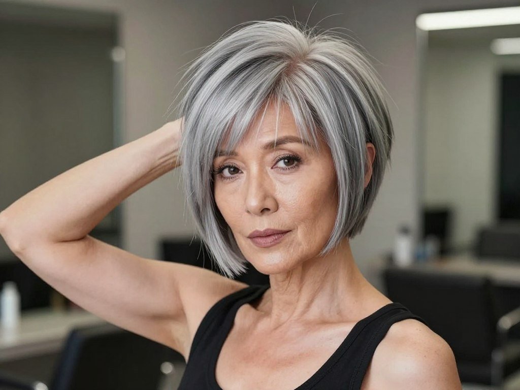 Asymmetrical gray crop showing longer side and short side contrast