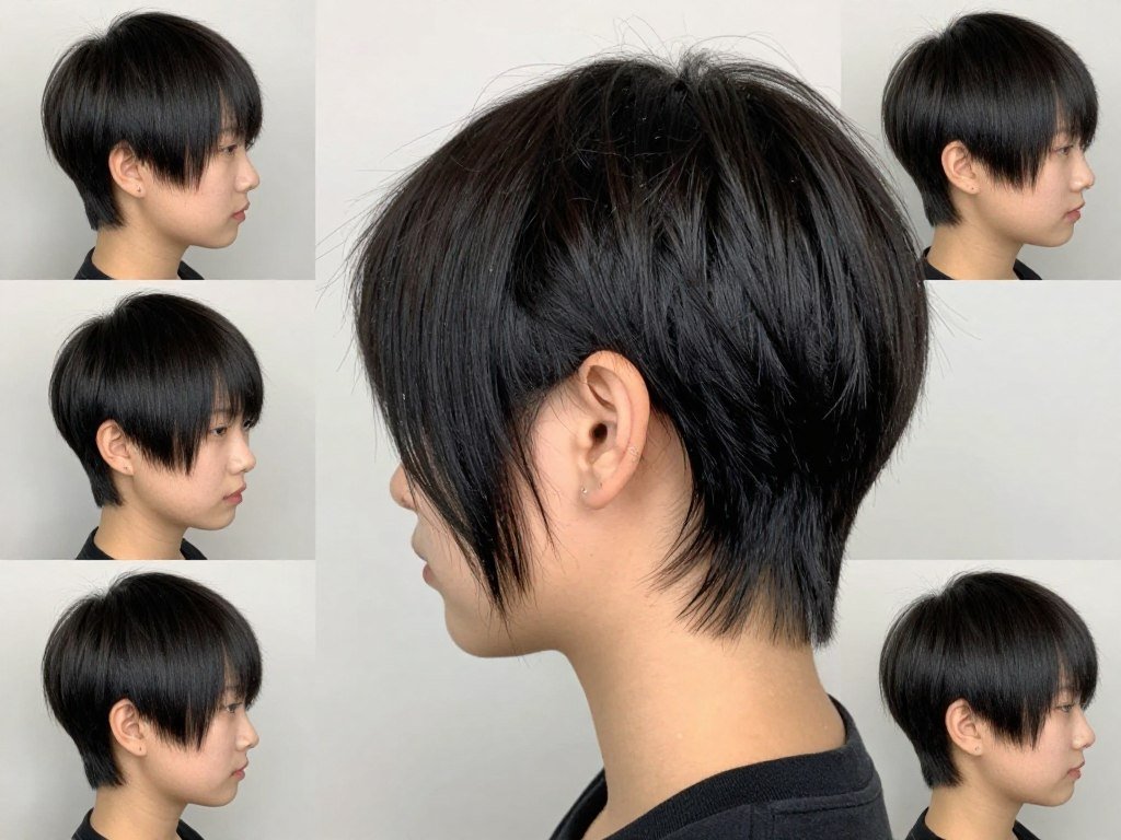 Asymmetrical pixie haircut with longer side