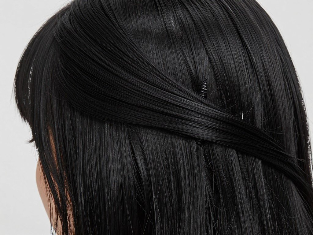 Asymmetrical side roll showing modern updo styling technique