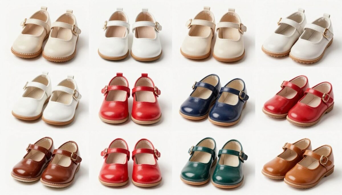 Baby mary jane shoes in various color combinations
