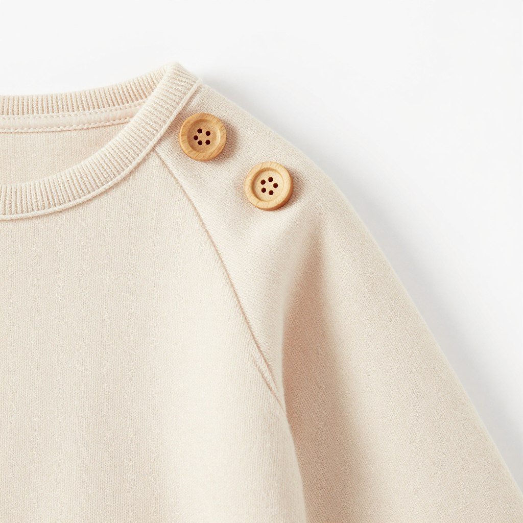 Baby sweater with decorative button accent