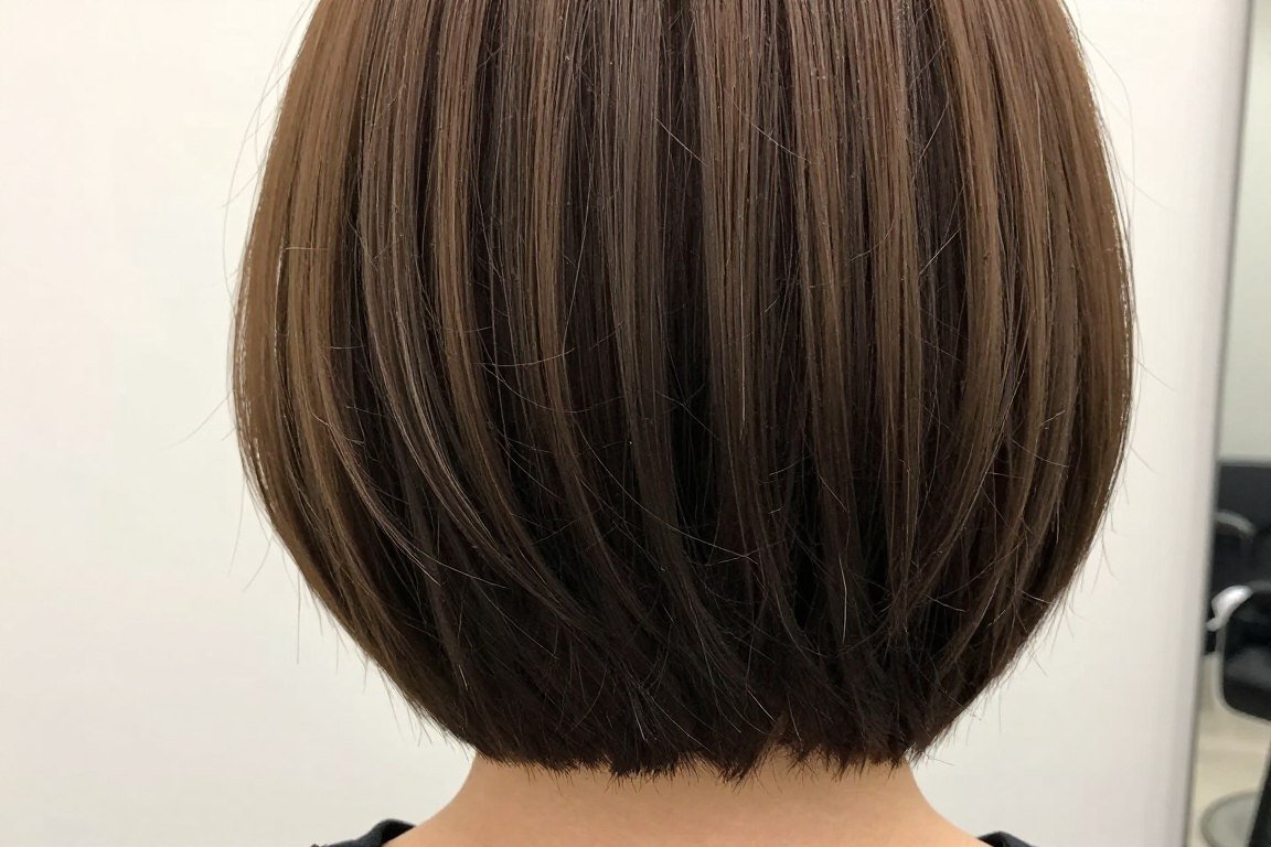 Back view of inverted bob showing stacked layers