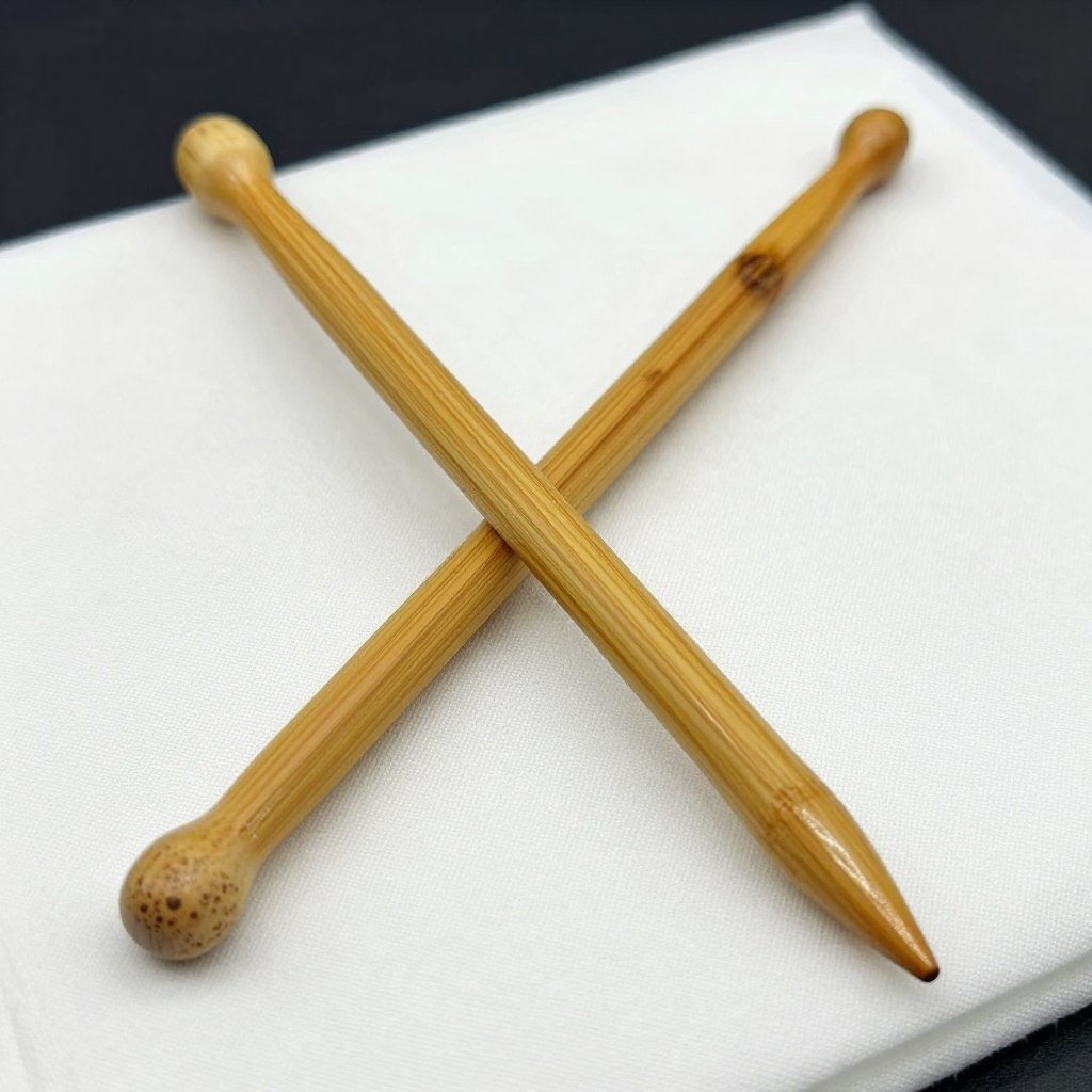 Bamboo knitting needles size 6 for baby cardigan