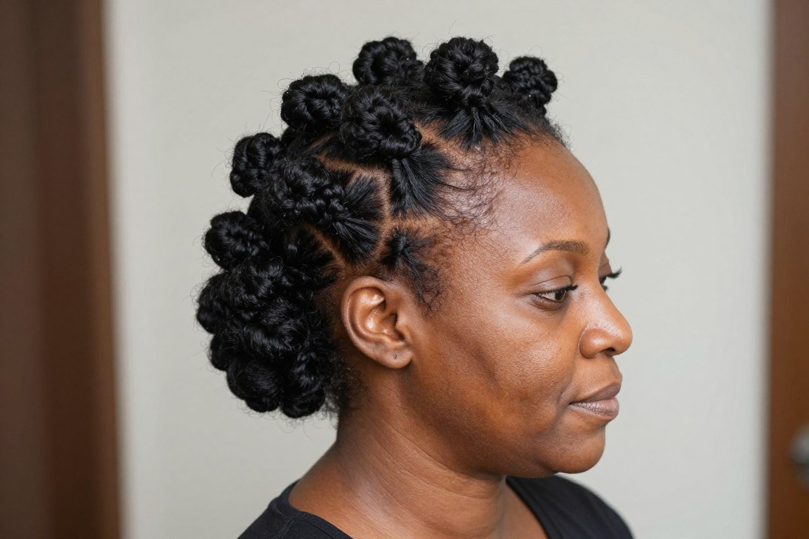 Bantu knot updo hairstyle celebrating African heritage for Black women