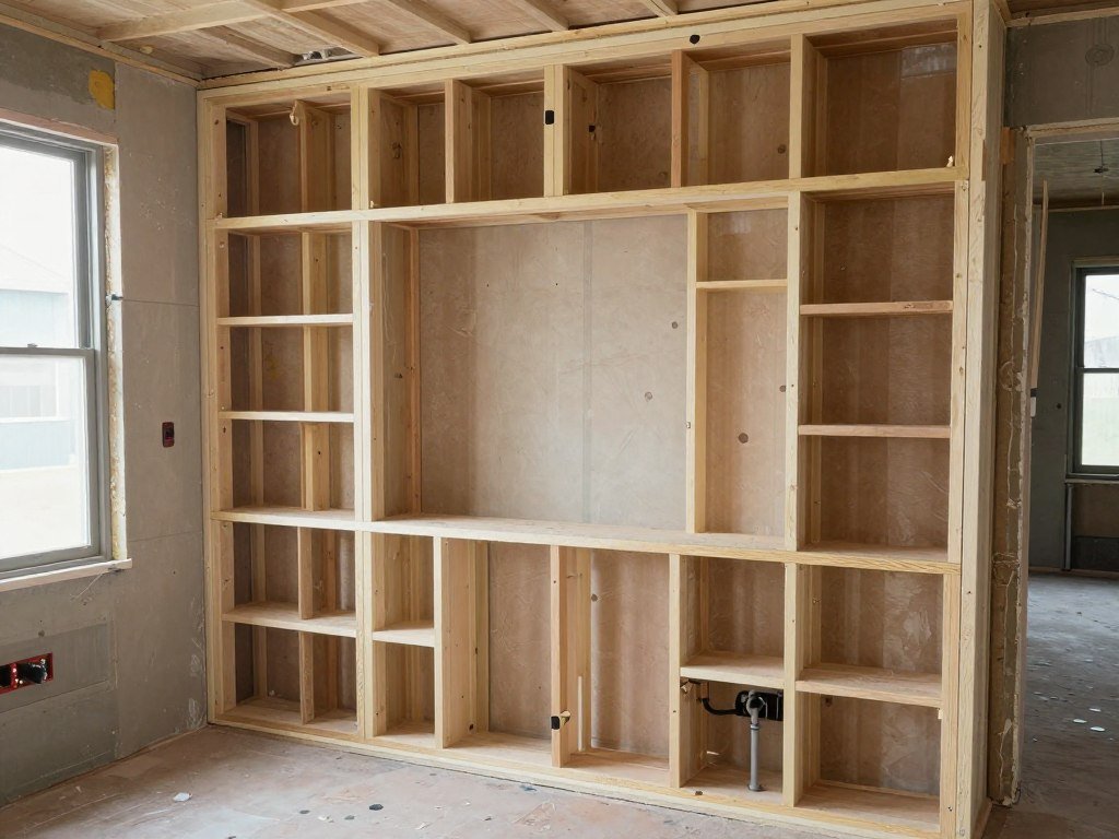 Bar construction showing quality materials and proper installation for built-in bar ideas