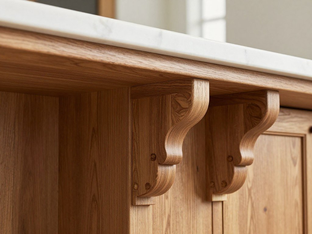 Bar overhang with decorative corbel supports