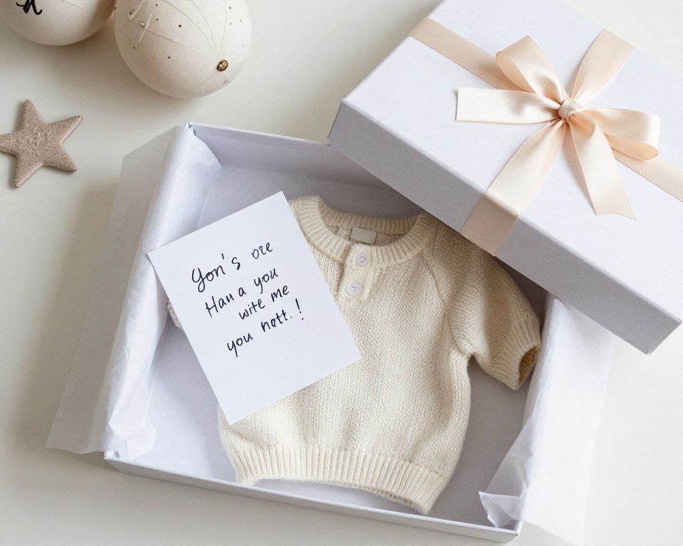 Beautifully packaged baby sweater gift box