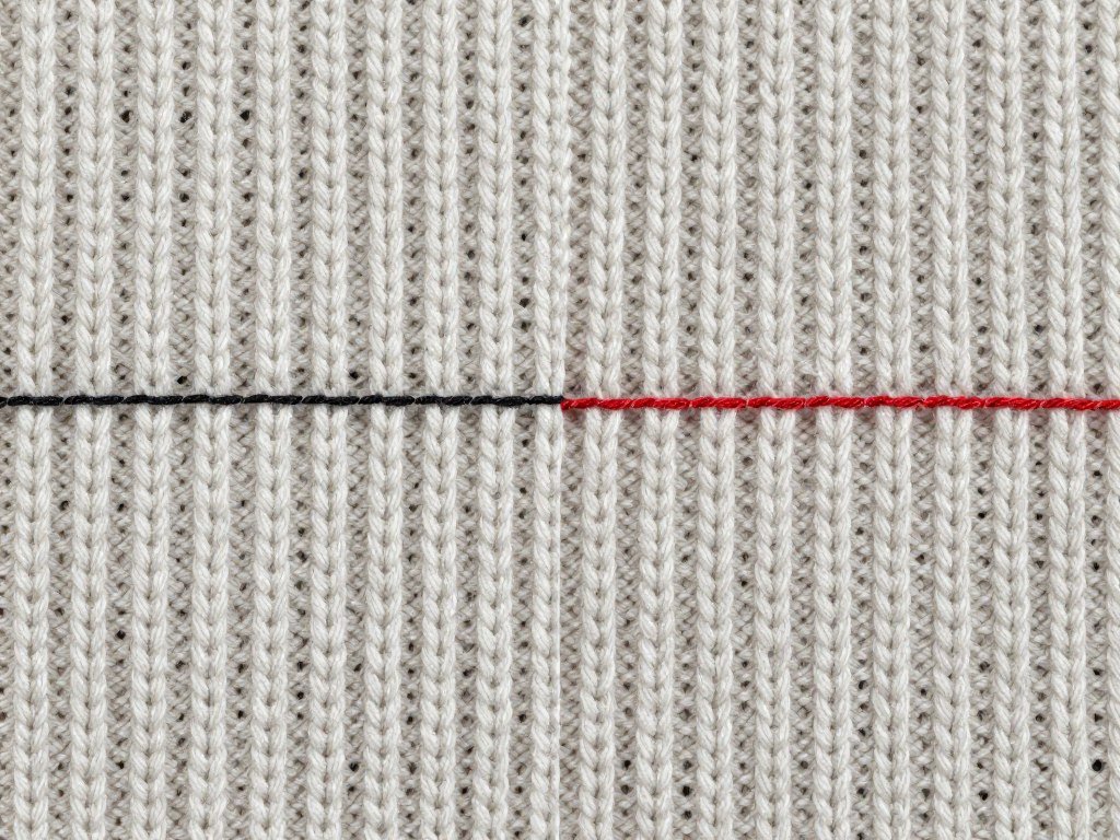 Before and after blocking comparison of Yngrid Cardigan fabric