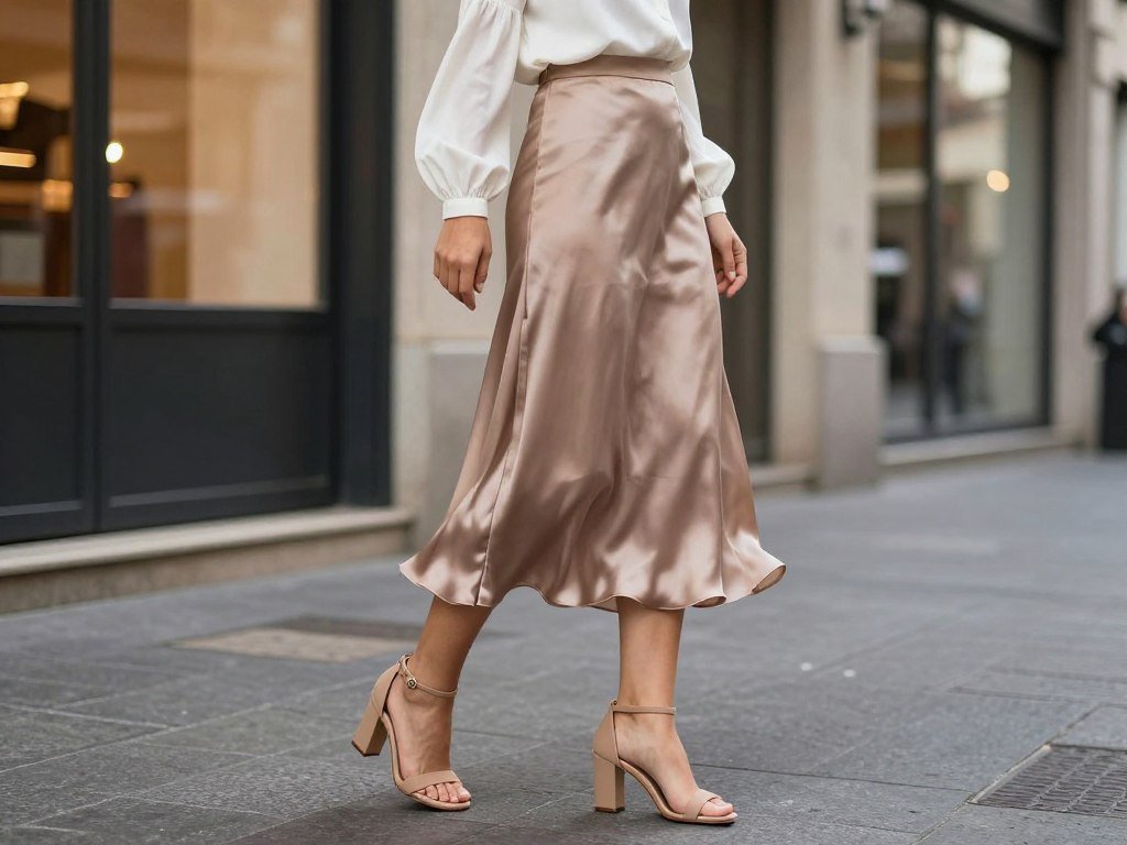 Block heel sandals with dressy summer outfit