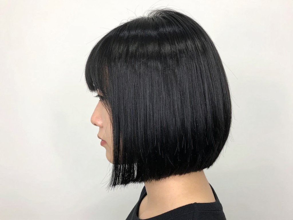 Blunt cut bob with hidden interior layers for witchy volume