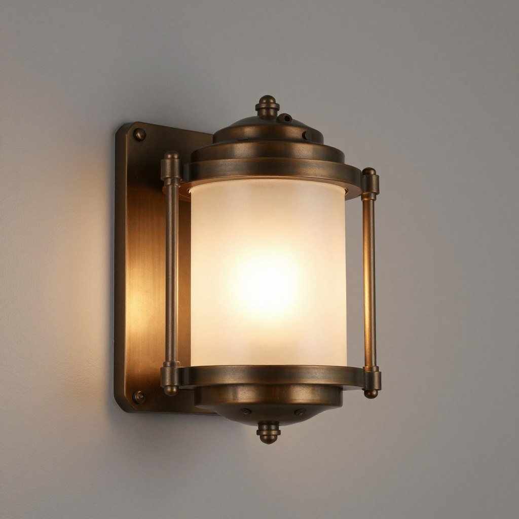 Bronze metal and frosted glass industrial ceiling fixture