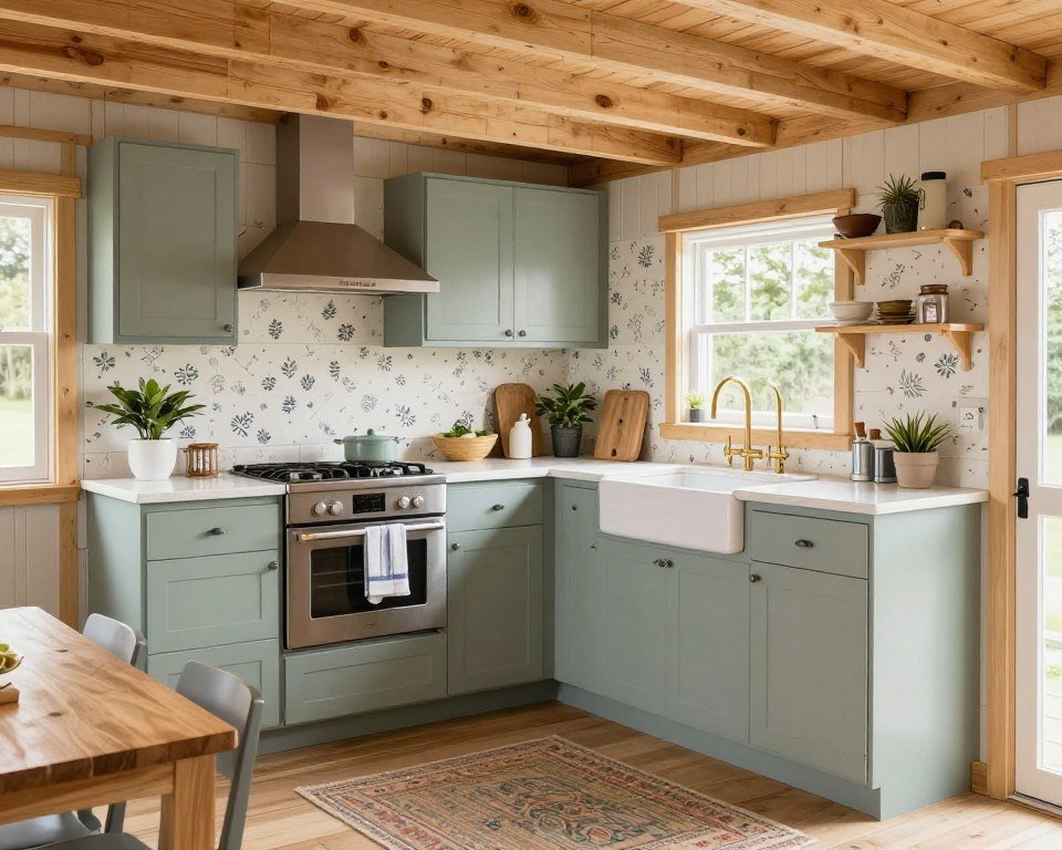 Budget-friendly kitchen in shed house