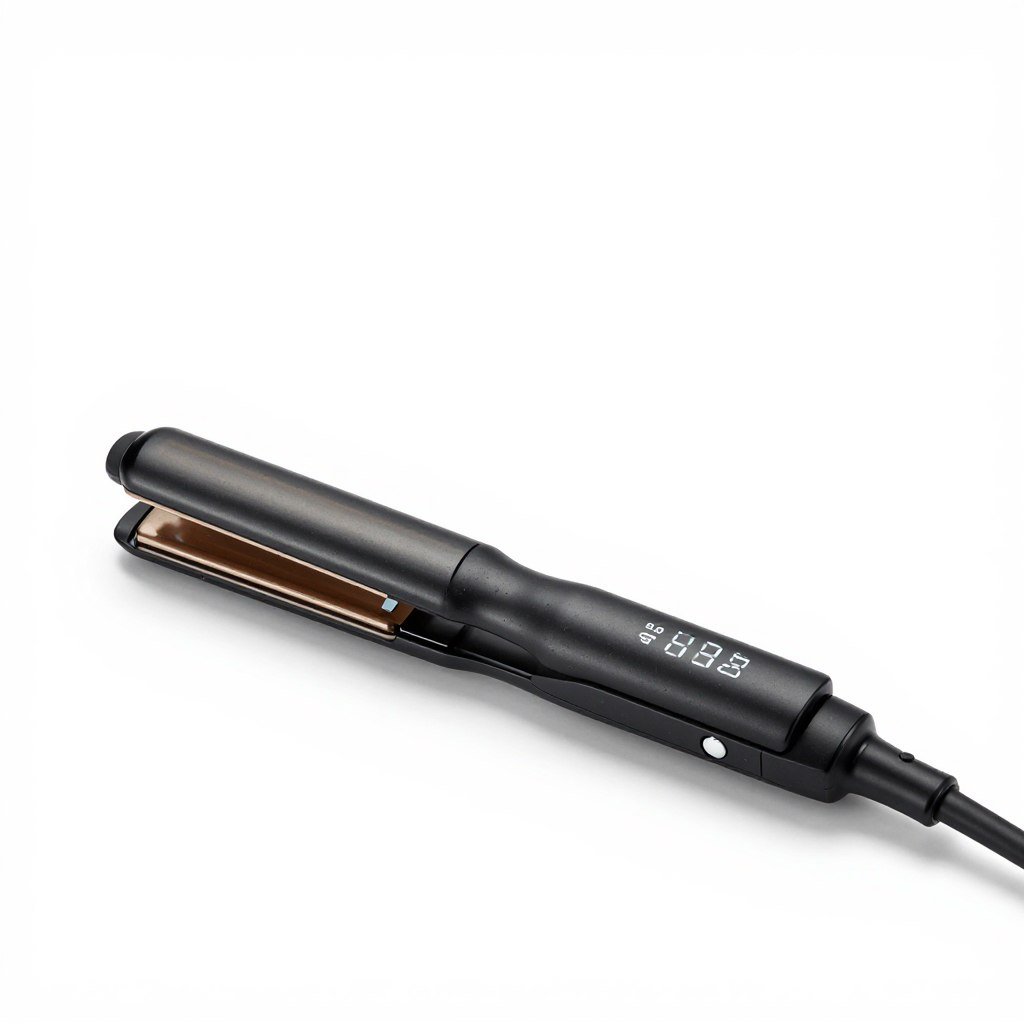 Ceramic flat iron for sleek bob styling on thin hair