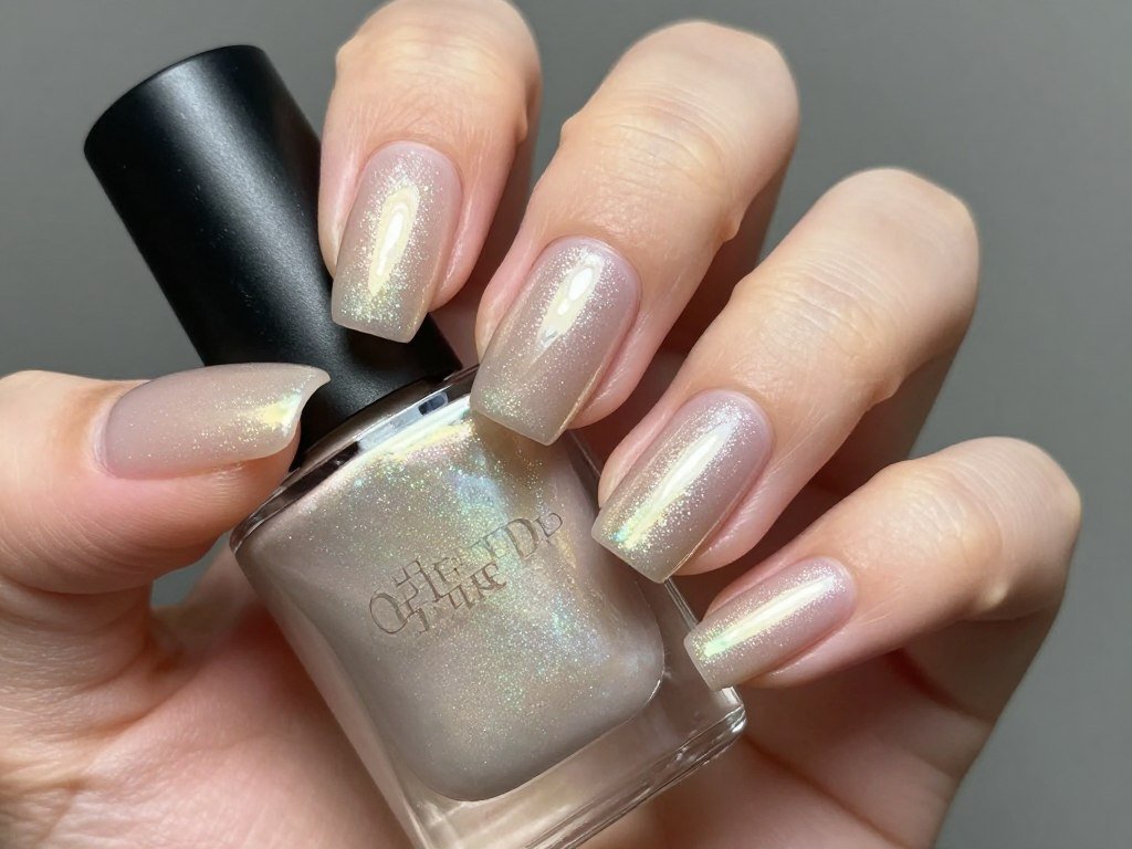 Champagne shimmer nail polish