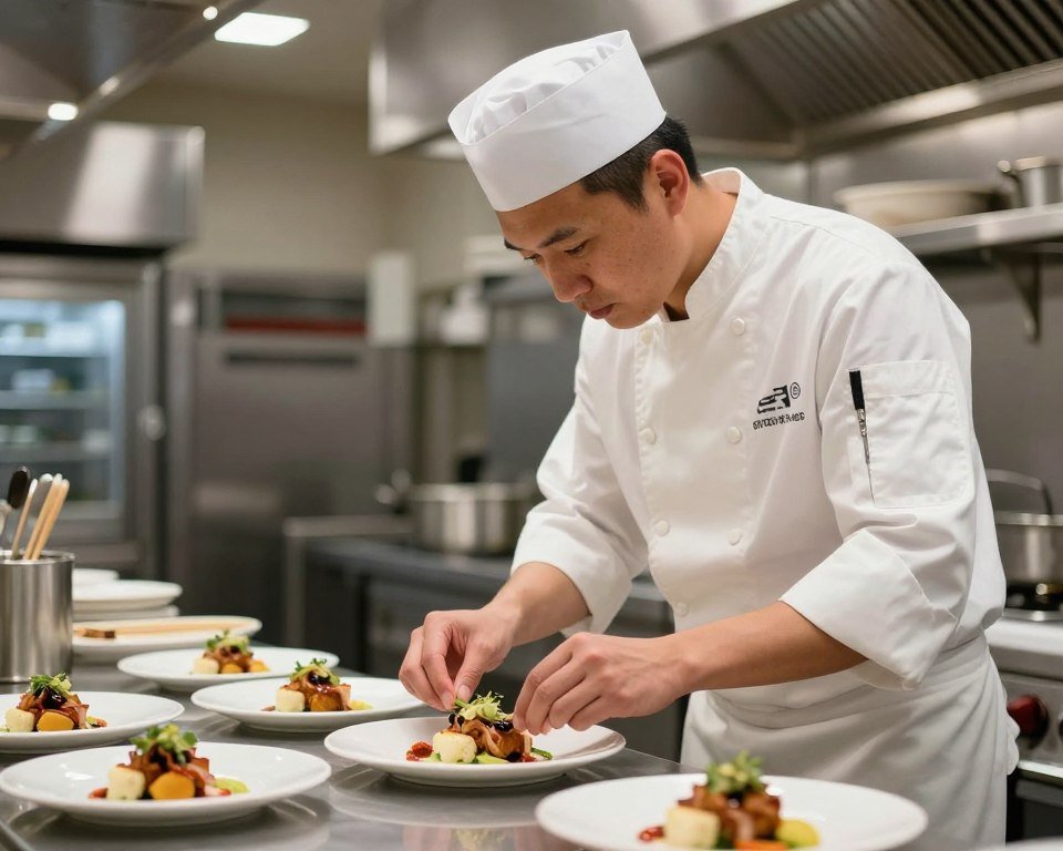 Chef Jeff Carter preparing dishes in the Appalachian Bistro kitchen