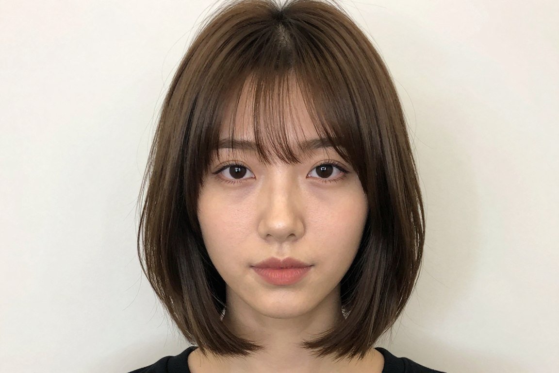 Chin-length bob with face-framing layers for thin hair