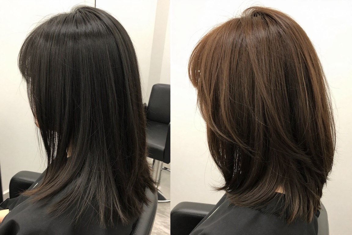 Choppy bob specifically designed to make fine hair look thick and full