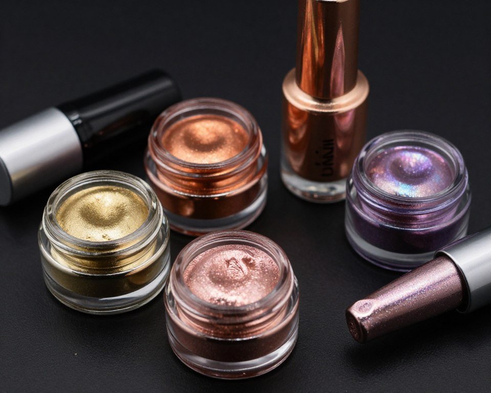 Chrome powder and special effect nail products for creating October nails with metallic finishes