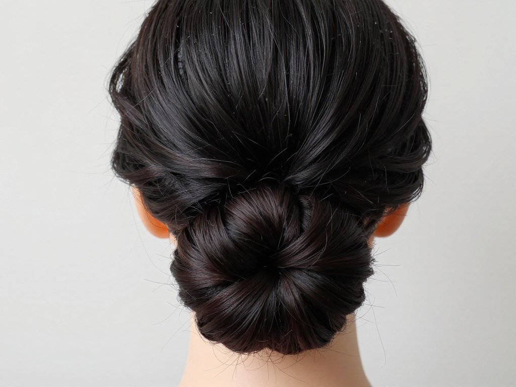 Classic French twist showing styling technique and elegant finish