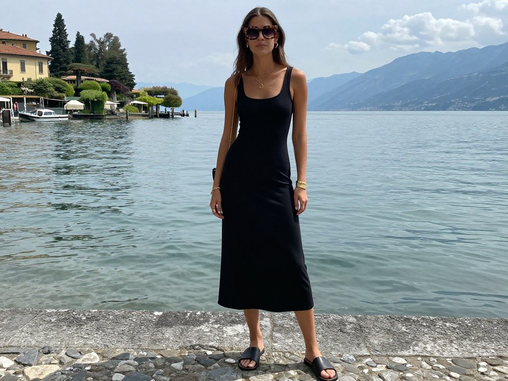 Classic outfit with statement sunglasses Italian style