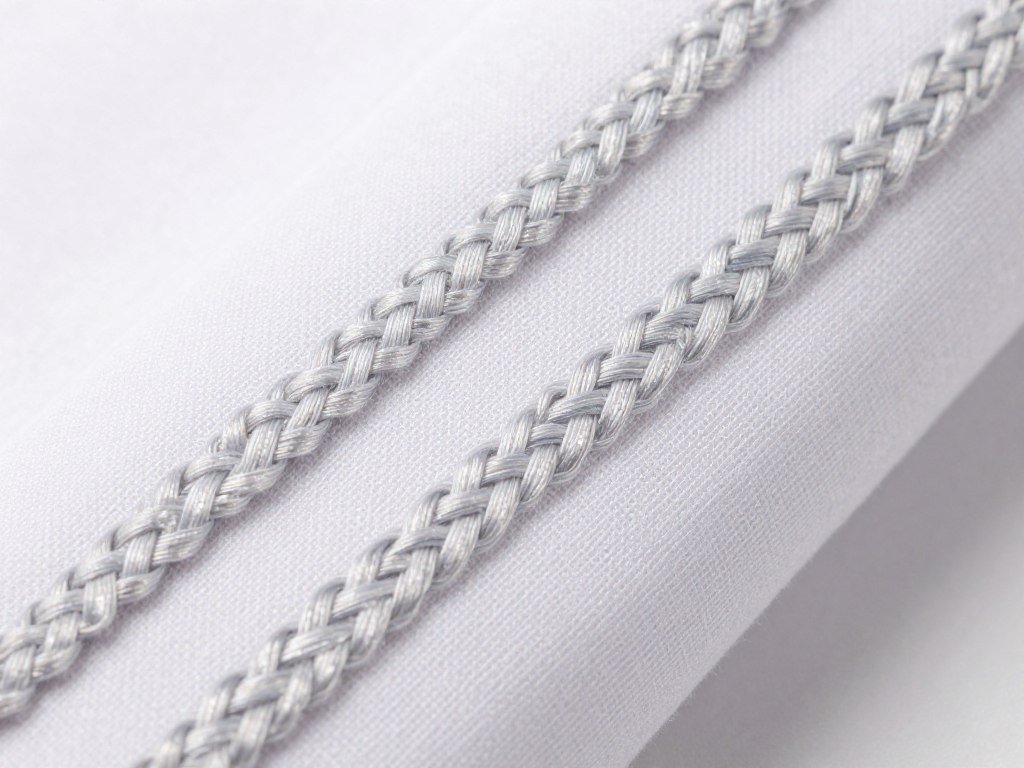 Close-up of braided sleeve detail on DIY shirt