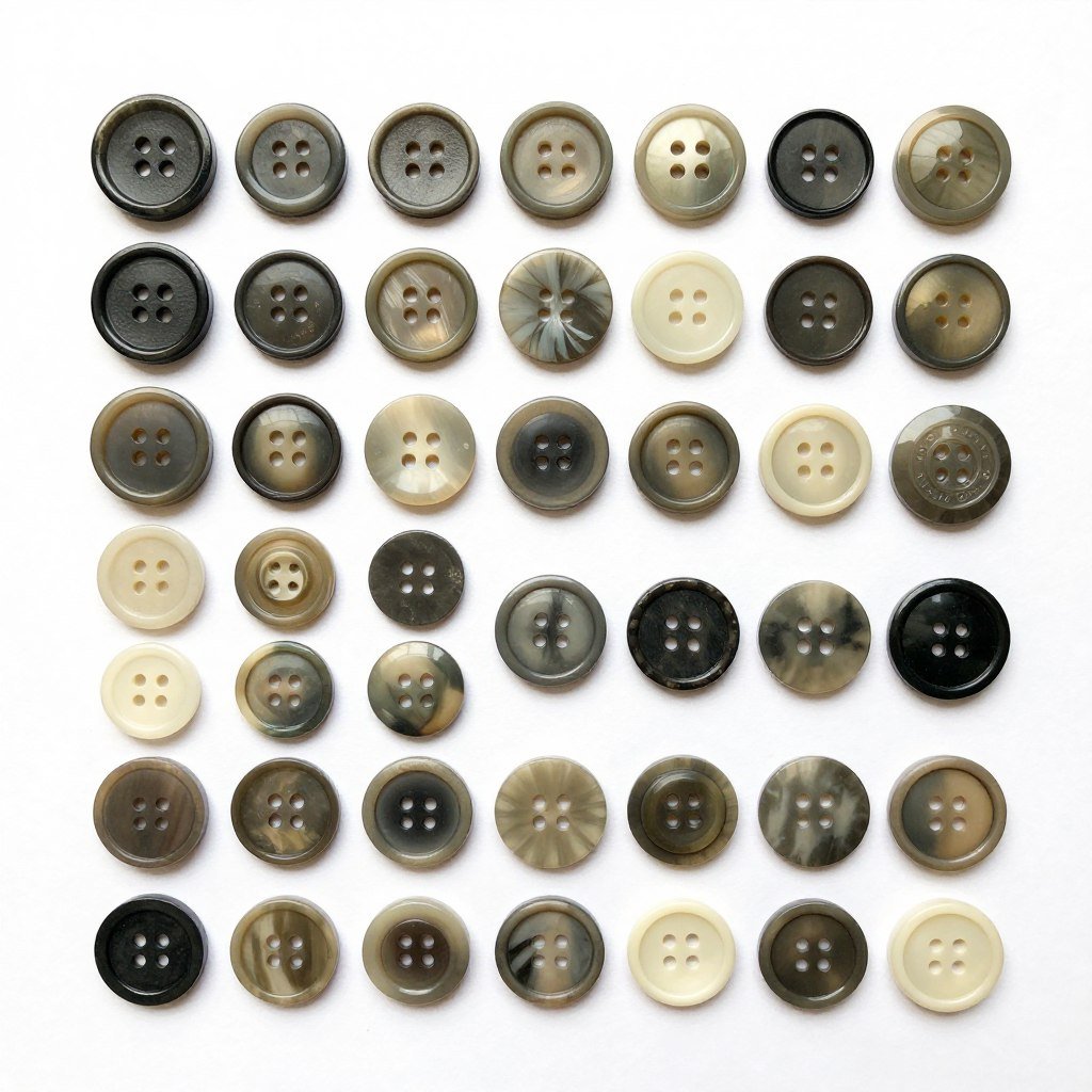 Close-up of button closure options for Yngrid Cardigan showing various button styles