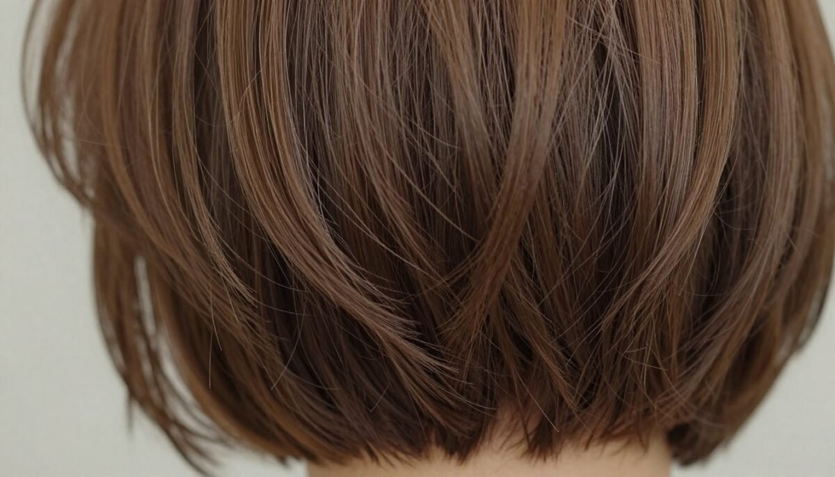 Close-up of wavy hair texture in bob showing natural movement