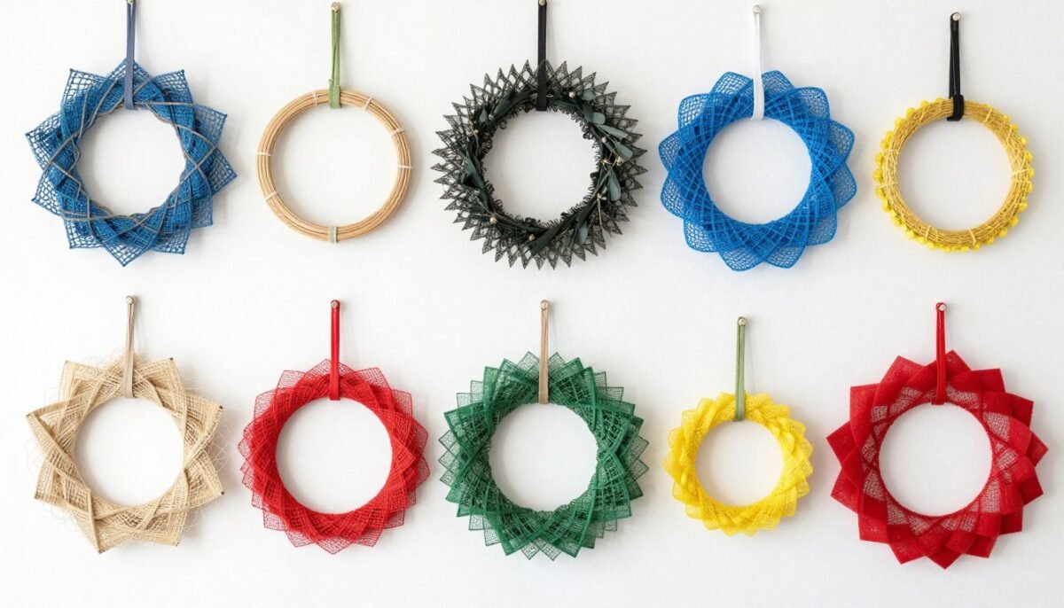 Collection of completed Dollar Tree deco mesh projects