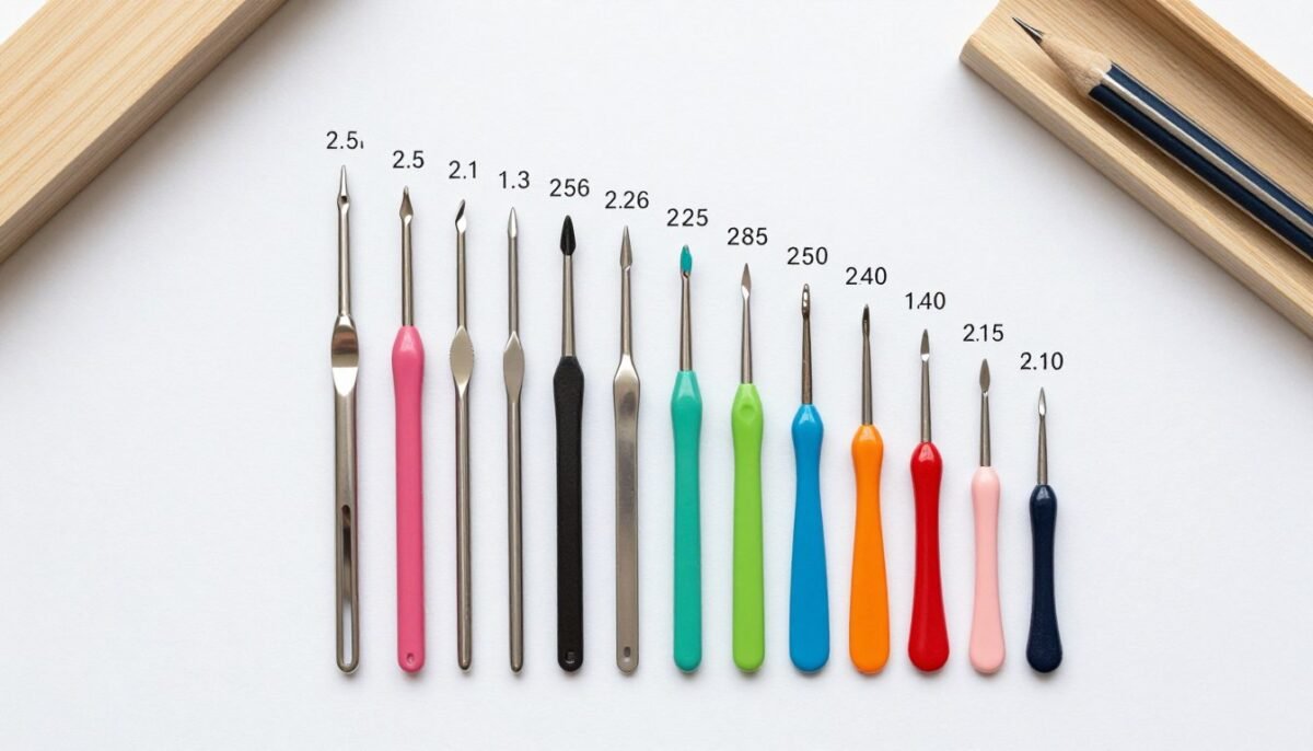 Collection of crochet hooks suitable for squirrel amigurumi patterns