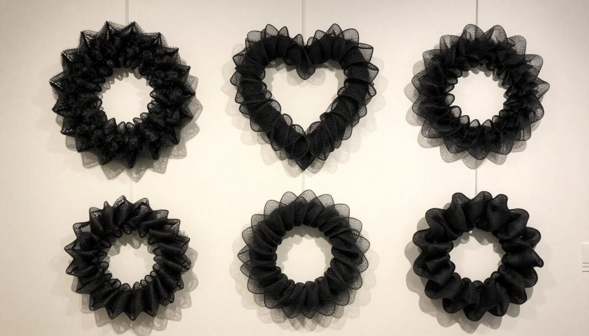 Collection of different style curly mesh wreaths