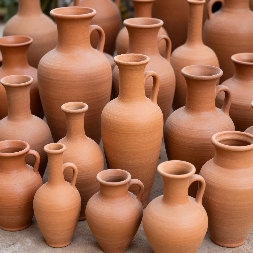 Collection of terracotta pots in various sizes