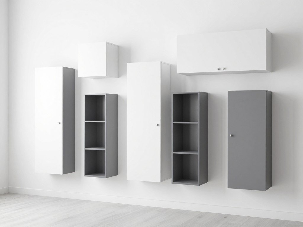 Colorful IKEA EKET floating cabinets in modern mudroom