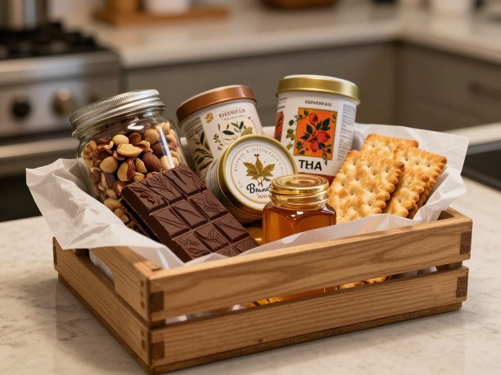 Comfort food gift basket with healthy treats