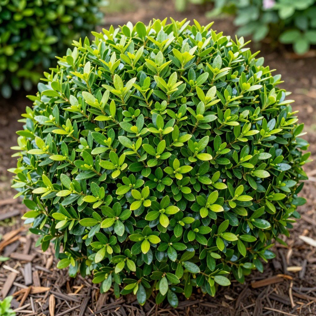 Compact boxwood shrub