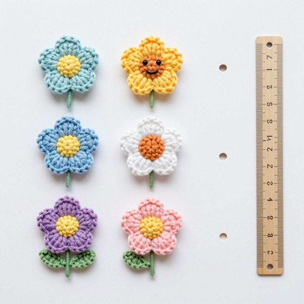 Comparison of baby breath flower sizes with ruler for scale