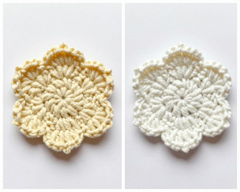 Comparison of uneven versus even petal crochet flowers