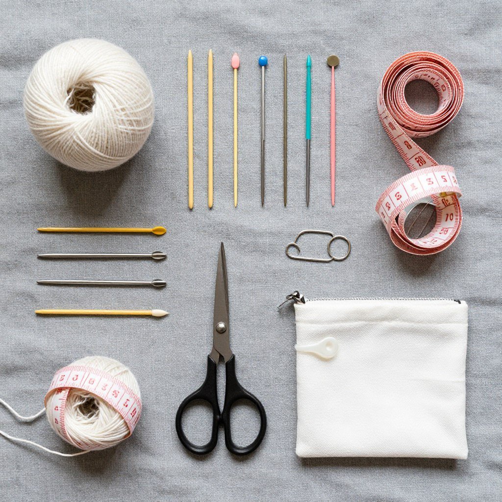 Complete beginner crochet flower toolkit with accessories