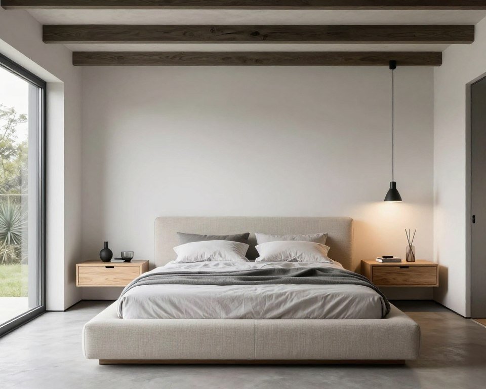 Contemporary bedroom in shed house