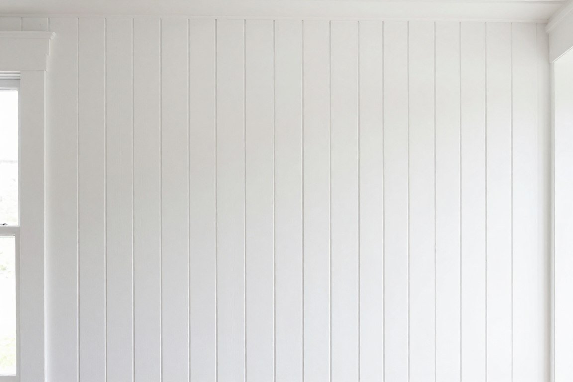 Contemporary board and batten wall treatment in modern farmhouse style