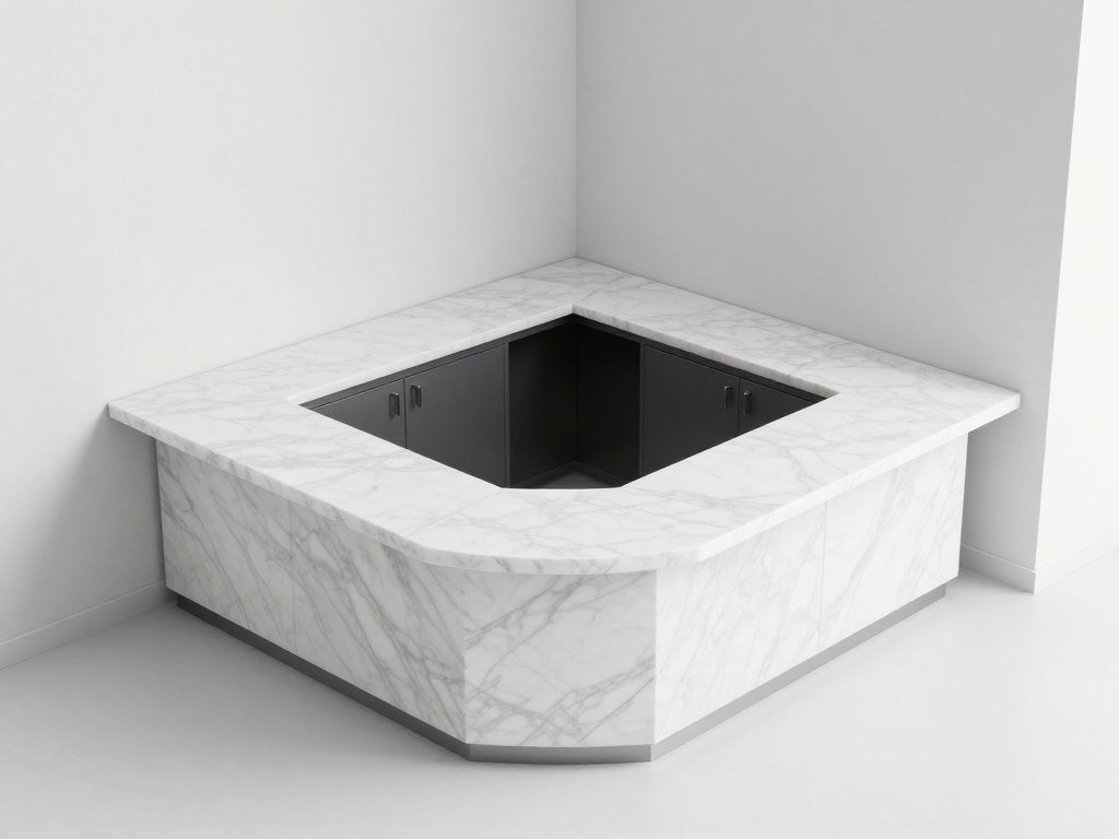 Corner bar counter showing L-shaped configuration