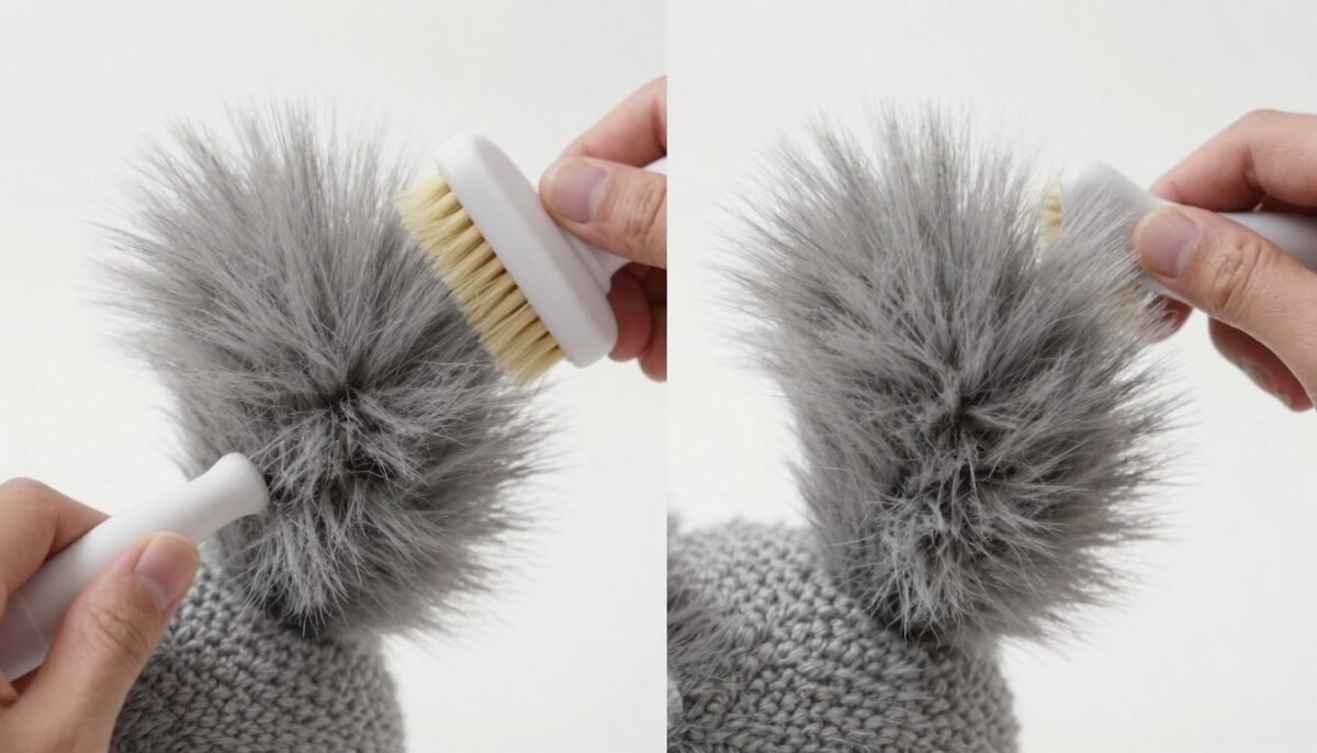 Crochet squirrel tail brushing technique to create fluffy texture