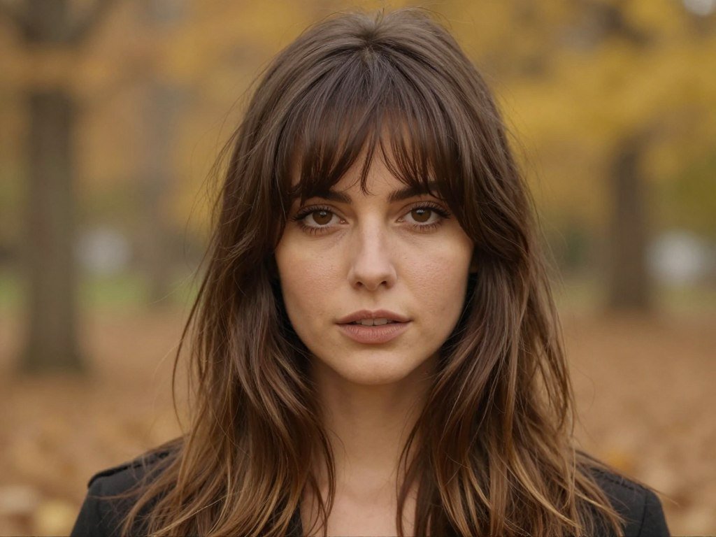 Curtain bangs with long layers Fall 2026