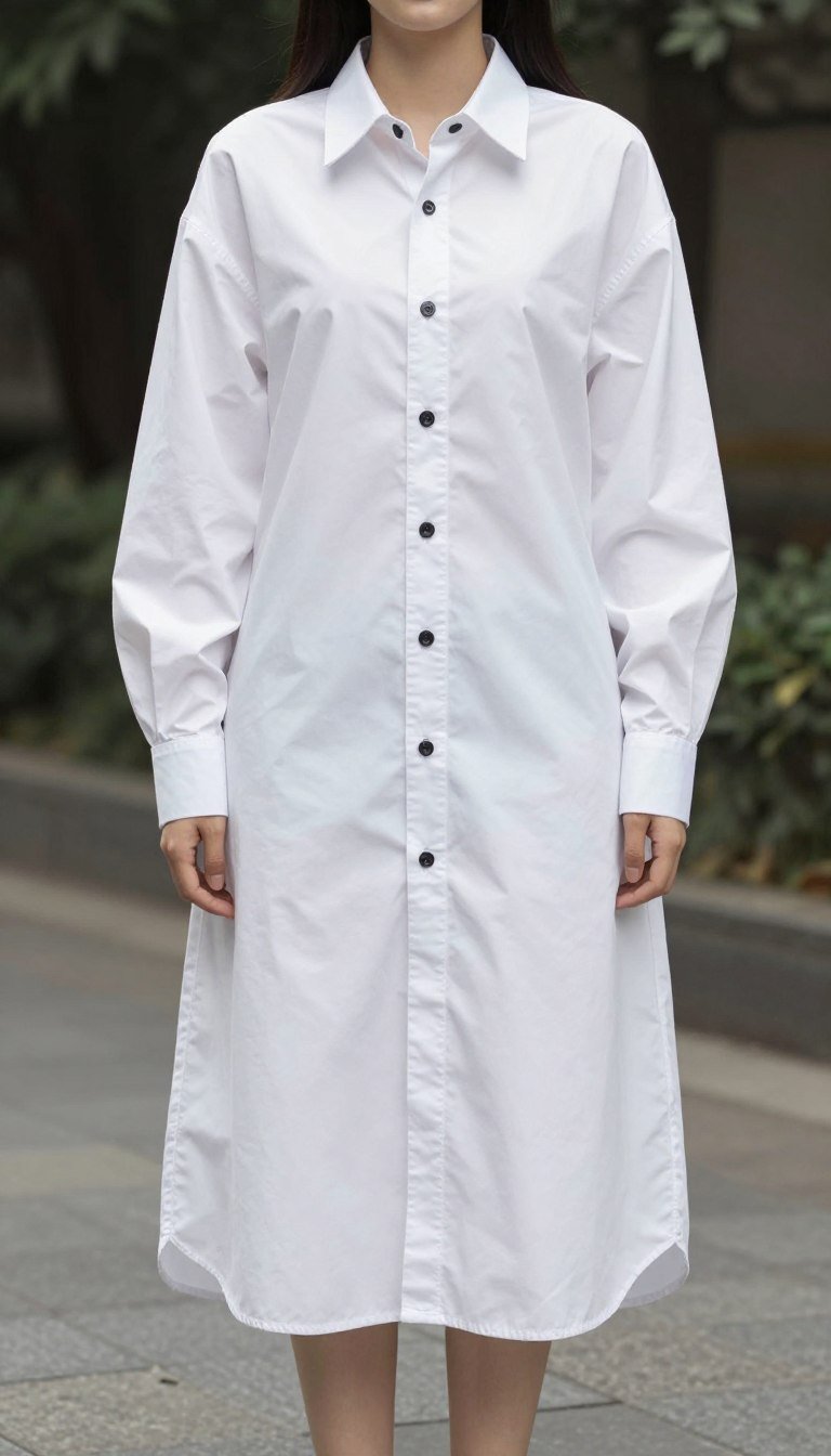 DIY maxi dress created from oversized men's shirt