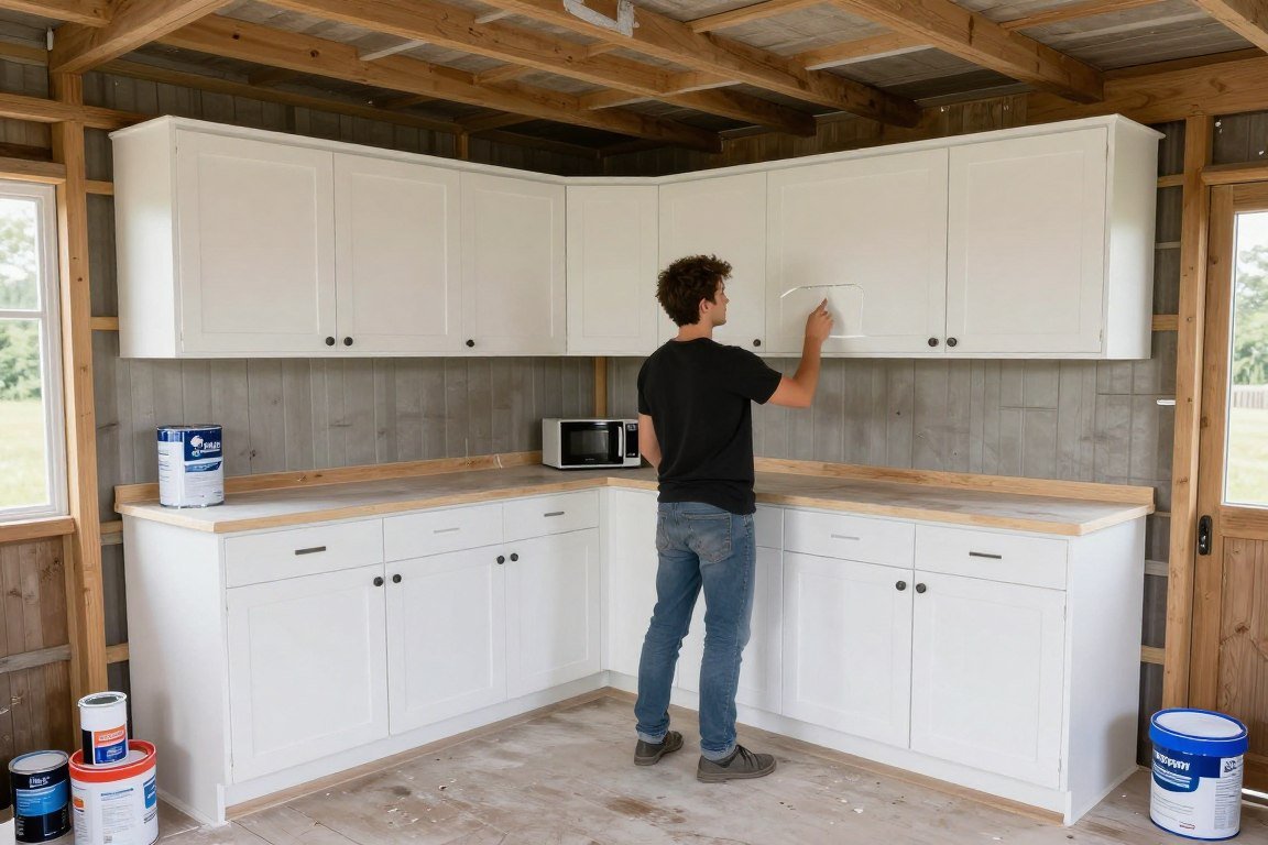 DIY painting project in tiny home