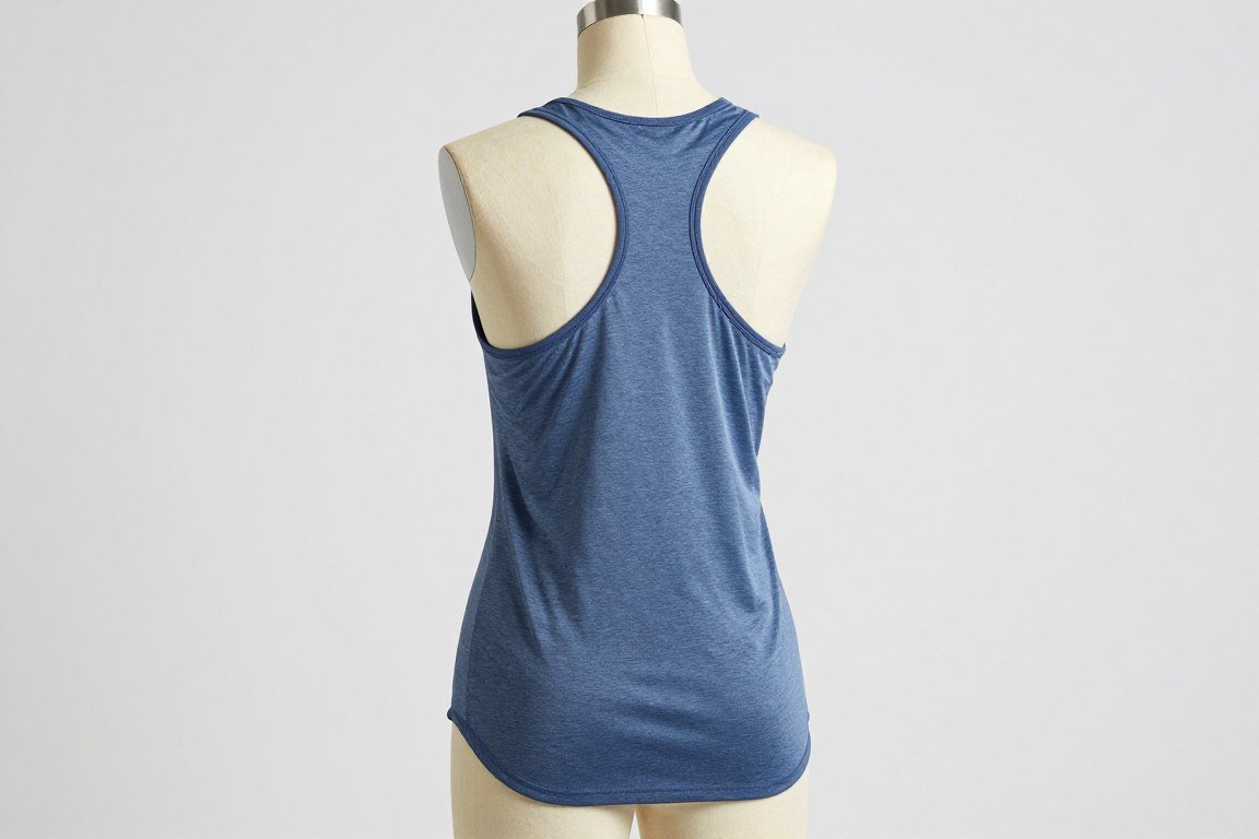 DIY racerback tank top made from t-shirt showing back detail