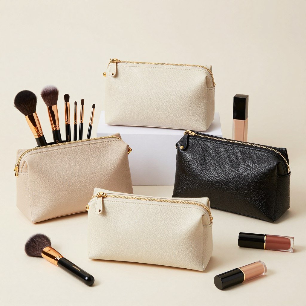 Designer cosmetic bags as baby shower prizes